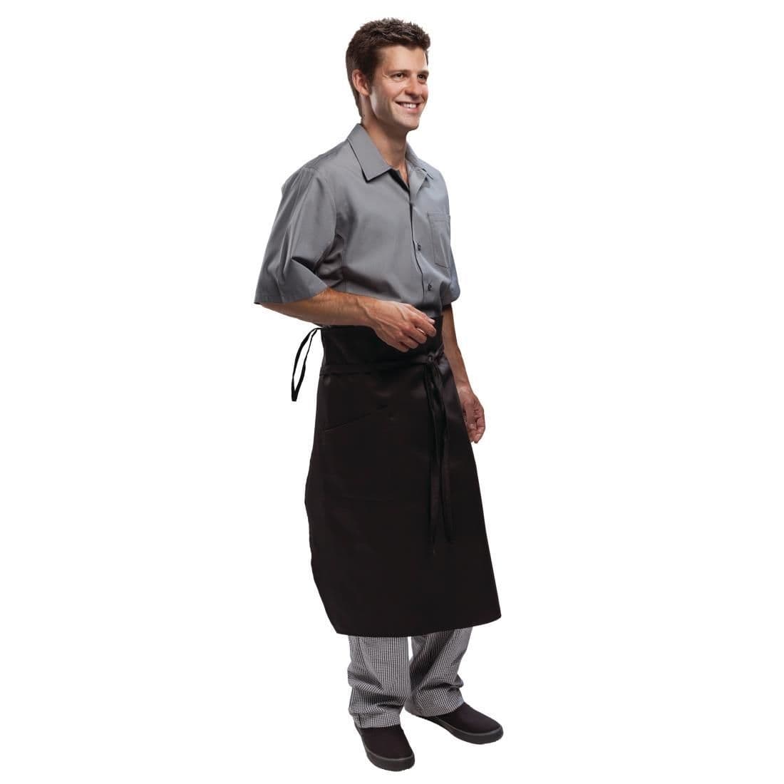 Chef Works Executive Chefs Tapered Apron Black JD Catering Equipment Solutions Ltd