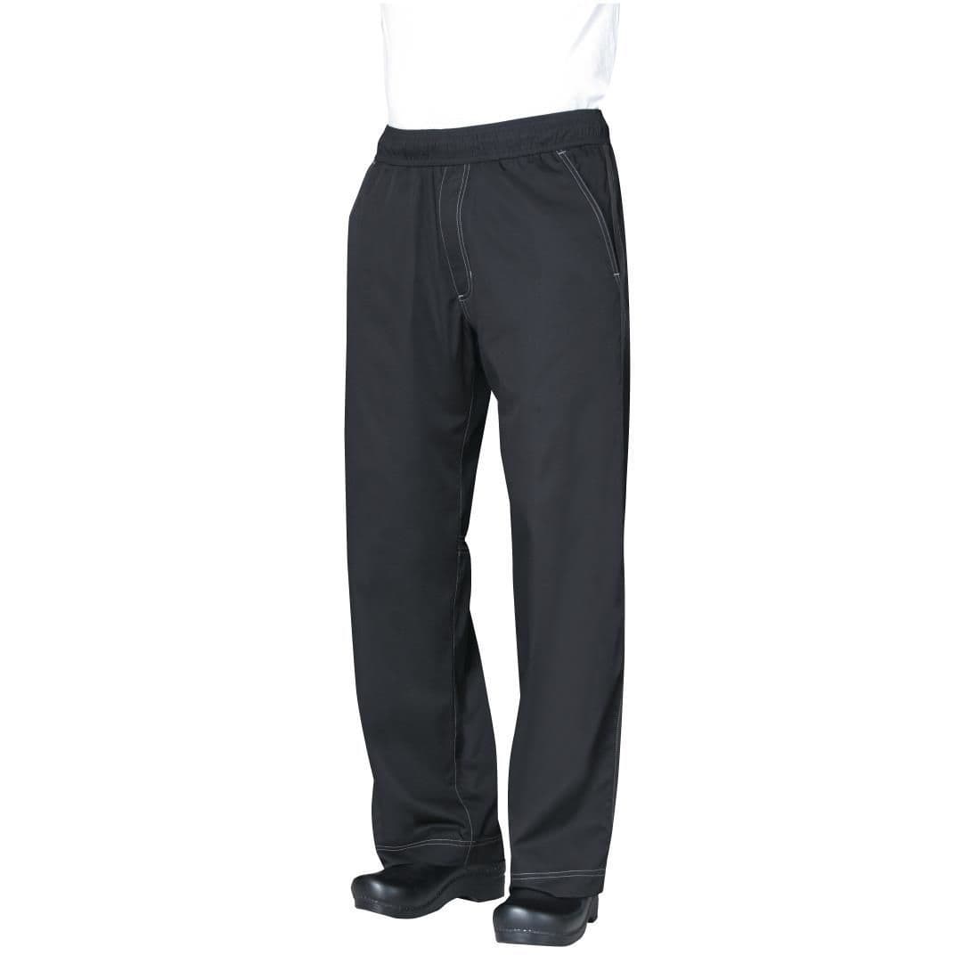 Chef Works Unisex Cool Vent Baggy Chefs Trousers Black JD Catering Equipment Solutions Ltd