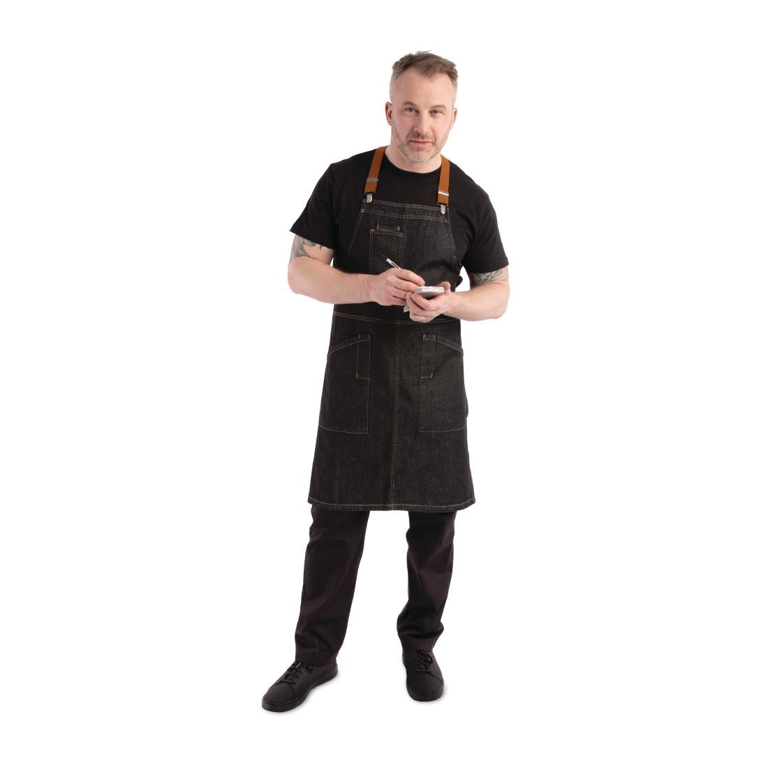 Chef Works Urban Berkeley Denim Brace Bib Apron JD Catering Equipment Solutions Ltd