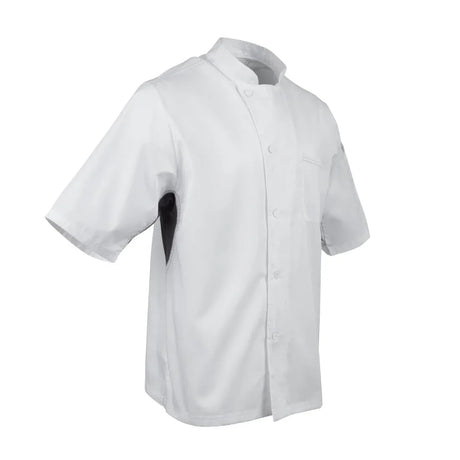 B205-XXL Chef Works Valais Unisex Chefs Jacket White with Grey 2XL - JD Catering Equipment Solutions Ltd