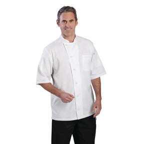Chef Works Valais Unisex Chefs Jacket White with Grey 2XL JD Catering Equipment Solutions Ltd