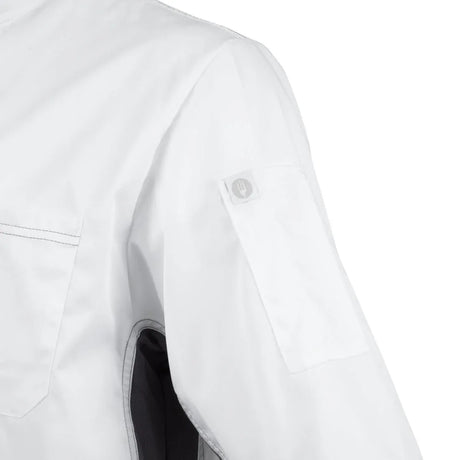 B205-XXL Chef Works Valais Unisex Chefs Jacket White with Grey 2XL - JD Catering Equipment Solutions Ltd