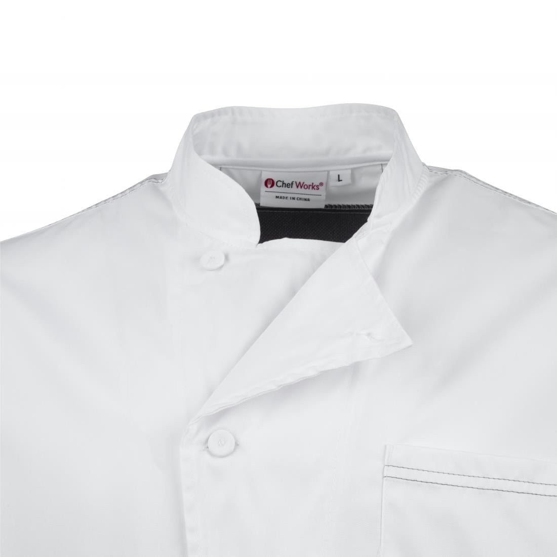Chef Works Valais Unisex Chefs Jacket White with Grey 2XL JD Catering Equipment Solutions Ltd