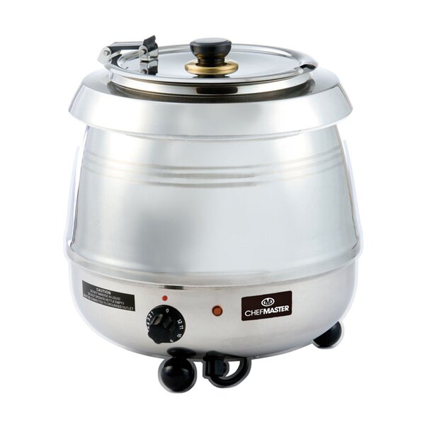 Chefmaster Cauldron Style Soup Kettle Black/Stainless Steel 10ltr JD Catering Equipment Solutions Ltd