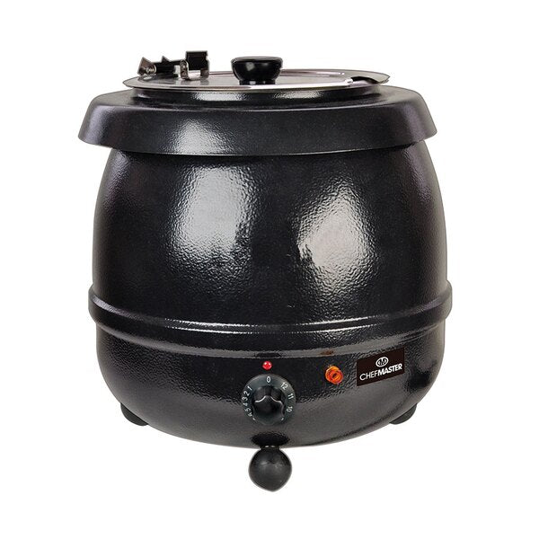 Chefmaster Cauldron Style Soup Kettle Black/Stainless Steel 10ltr JD Catering Equipment Solutions Ltd