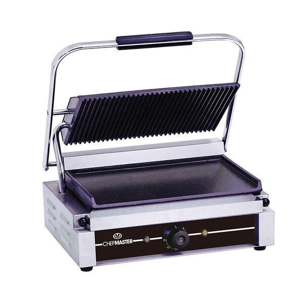 Chefmaster Large Single/Double Contact Grill - Ribbed/Flat JD Catering Equipment Solutions Ltd