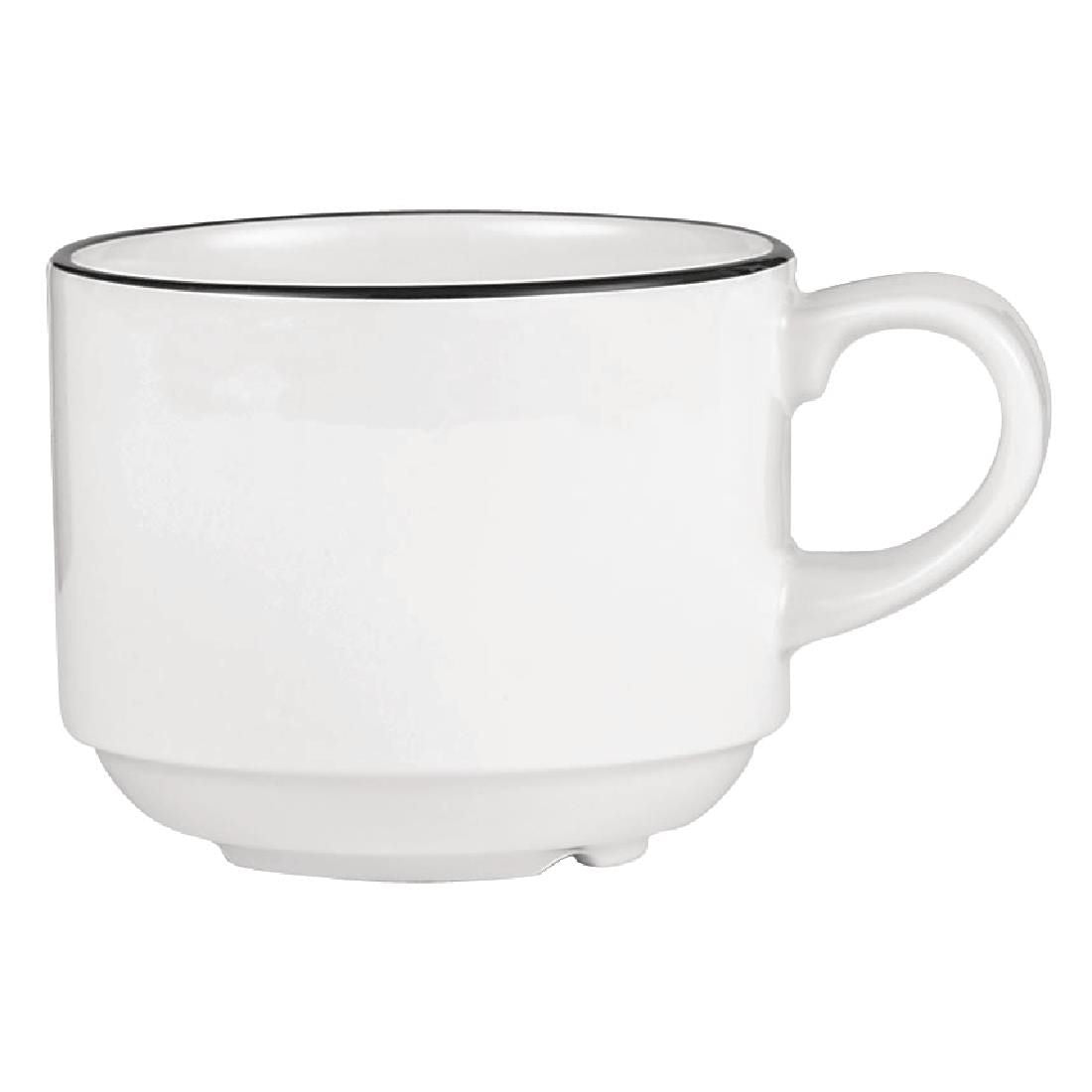 Churchill Alchemy Mono Stacking Tea Cups 206ml (Pack of 24) JD Catering Equipment Solutions Ltd