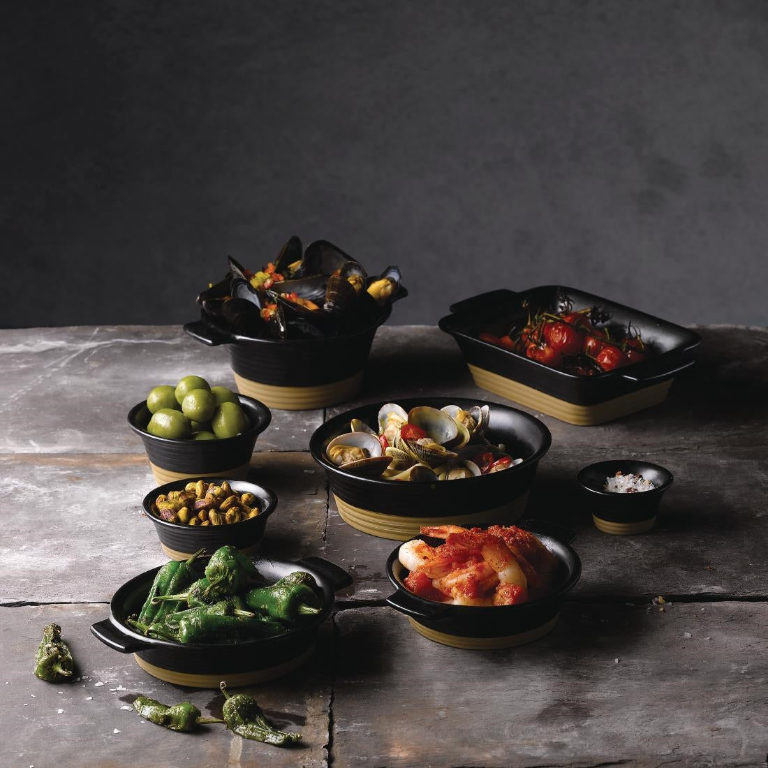 Churchill Black Igneous Stoneware Pie Dish 160mm (Pack of 6) JD Catering Equipment Solutions Ltd