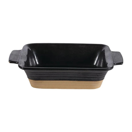 DY787 Churchill Black Igneous Stoneware Rectangle Dish 170mm (Pack of 6) - JD Catering Equipment Solutions Ltd