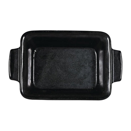 Churchill Black Igneous Stoneware Rectangle Dish 170mm (Pack of 6) JD Catering Equipment Solutions Ltd