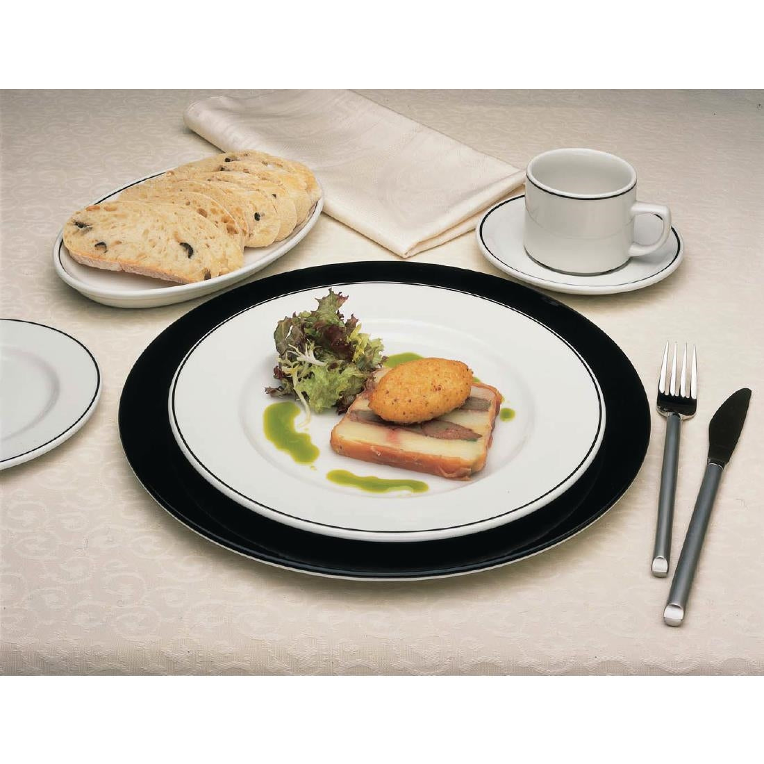 Churchill Black Line Oval Platters 202mm (Pack of 12) JD Catering Equipment Solutions Ltd