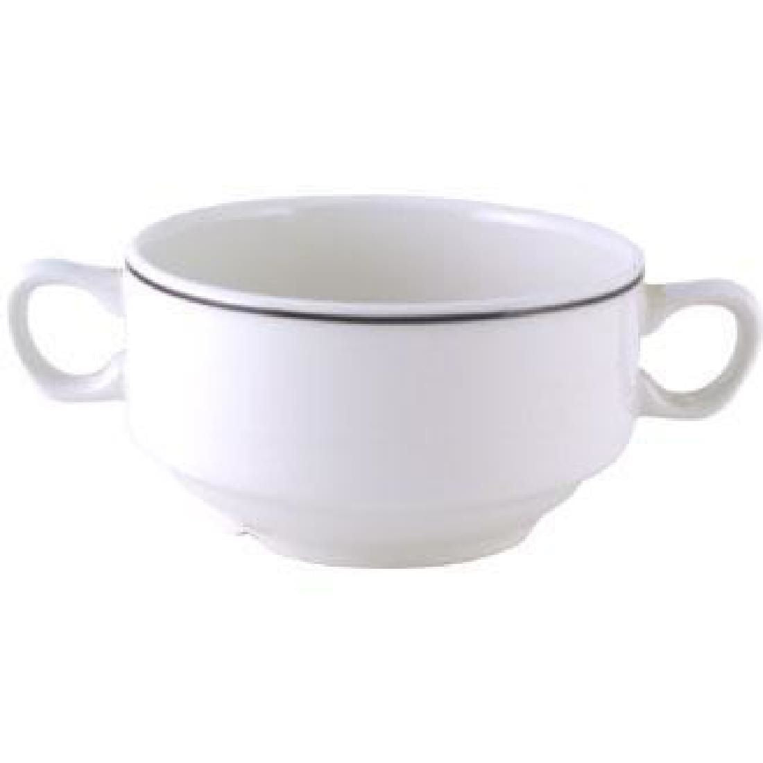 Churchill Black Line Soup Bowls 398ml (Pack of 24) JD Catering Equipment Solutions Ltd