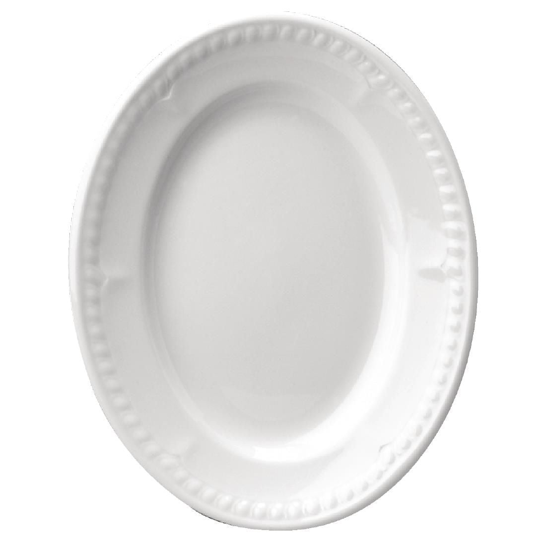 Churchill Buckingham White Oval Platters (Pack of 12) JD Catering Equipment Solutions Ltd