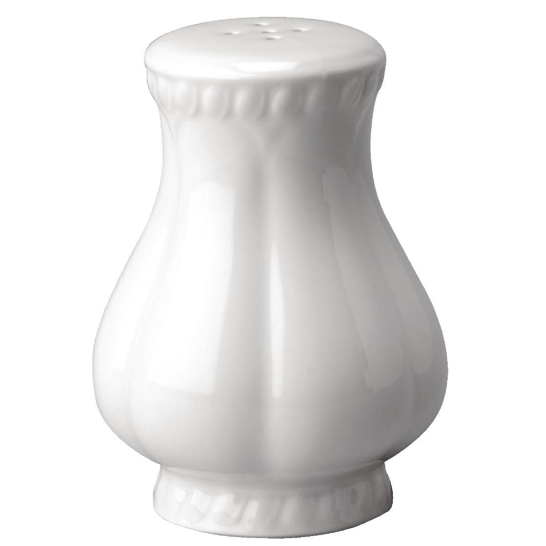 Churchill Buckingham White Sandringham Pepper Shakers 89mm (Pack of 6) JD Catering Equipment Solutions Ltd