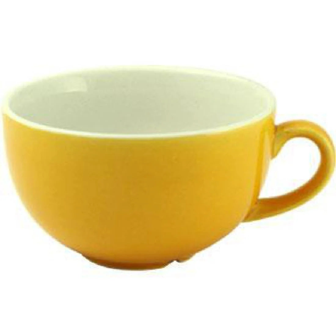 Churchill New Horizons Colour Glaze Cappuccino Cups Yellow 340ml JD Catering Equipment Solutions Ltd
