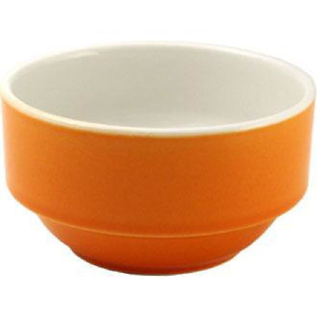 Churchill New Horizons Colour Glaze Consomme Bowls Orange 105mm JD Catering Equipment Solutions Ltd