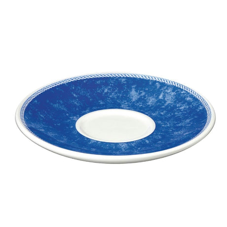 Churchill New Horizons Marble Border Cappuccino Saucers Blue 170mm JD Catering Equipment Solutions Ltd