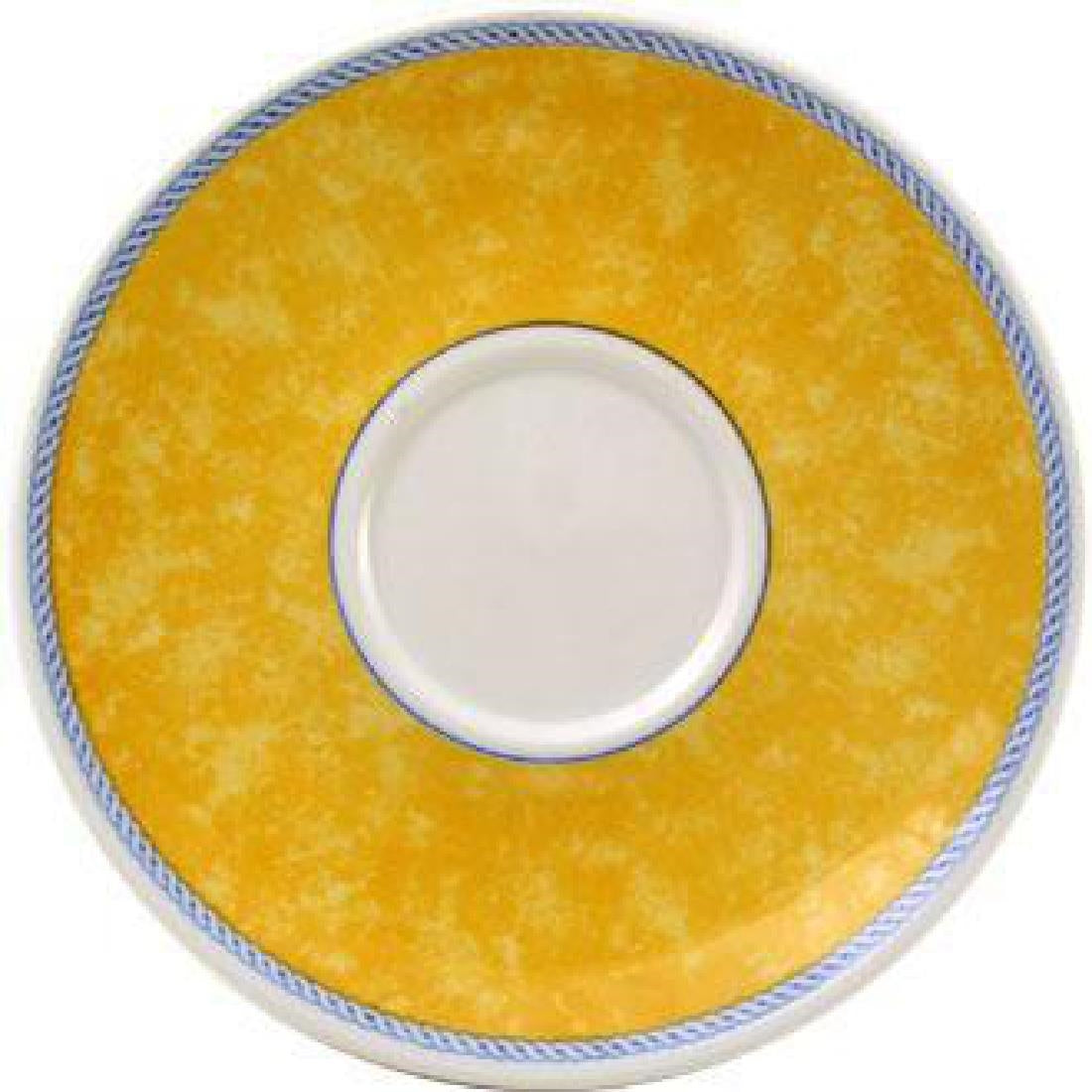 Churchill New Horizons Marble Border Cappuccino Saucers Yellow 170mm JD Catering Equipment Solutions Ltd