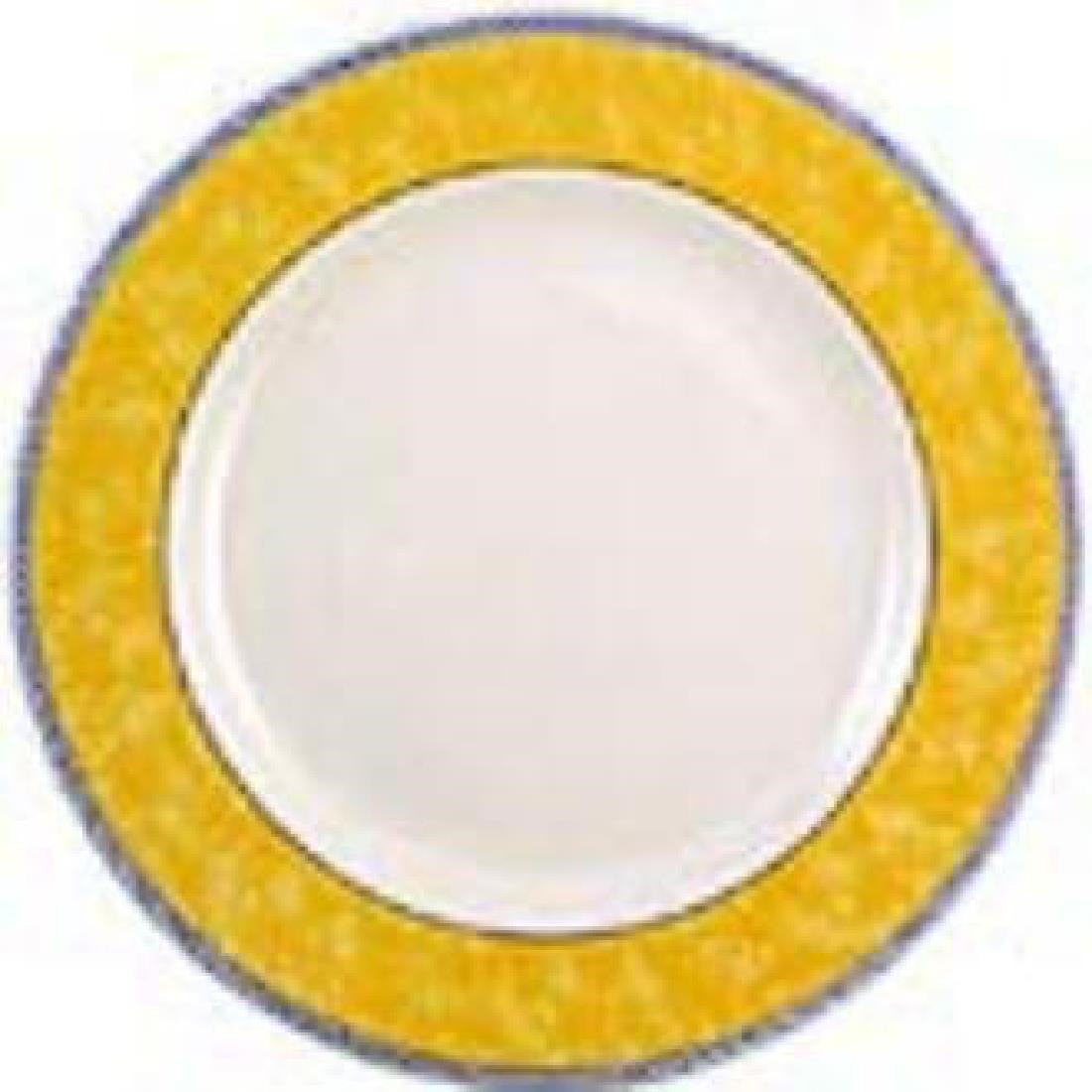 Churchill New Horizons Marble Border Classic Plates Yellow 280mm (Pack of 12) JD Catering Equipment Solutions Ltd