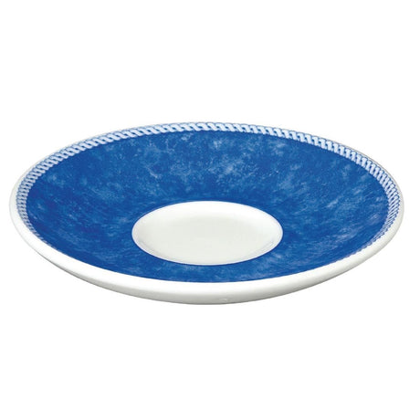 Churchill New Horizons Marble Border Espresso Saucers Blue 115mm JD Catering Equipment Solutions Ltd