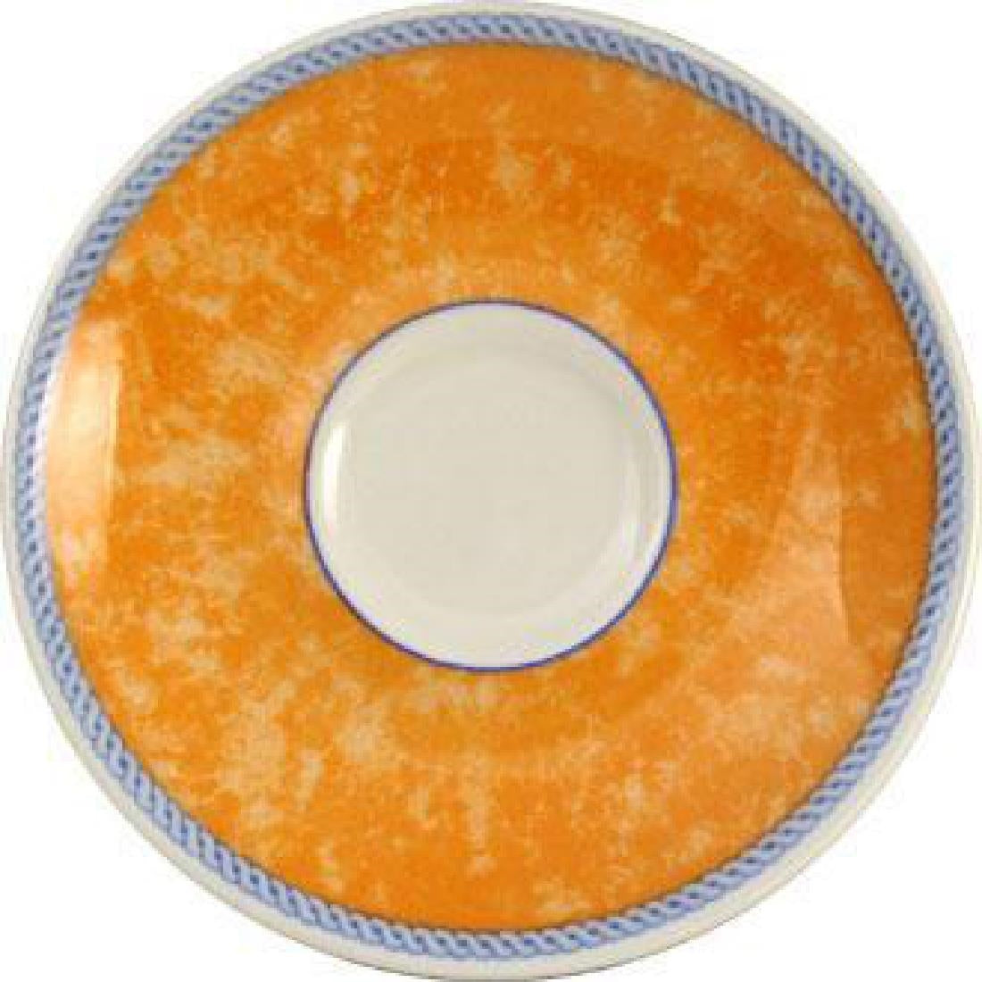 Churchill New Horizons Marble Border Espresso Saucers Orange 115mm JD Catering Equipment Solutions Ltd