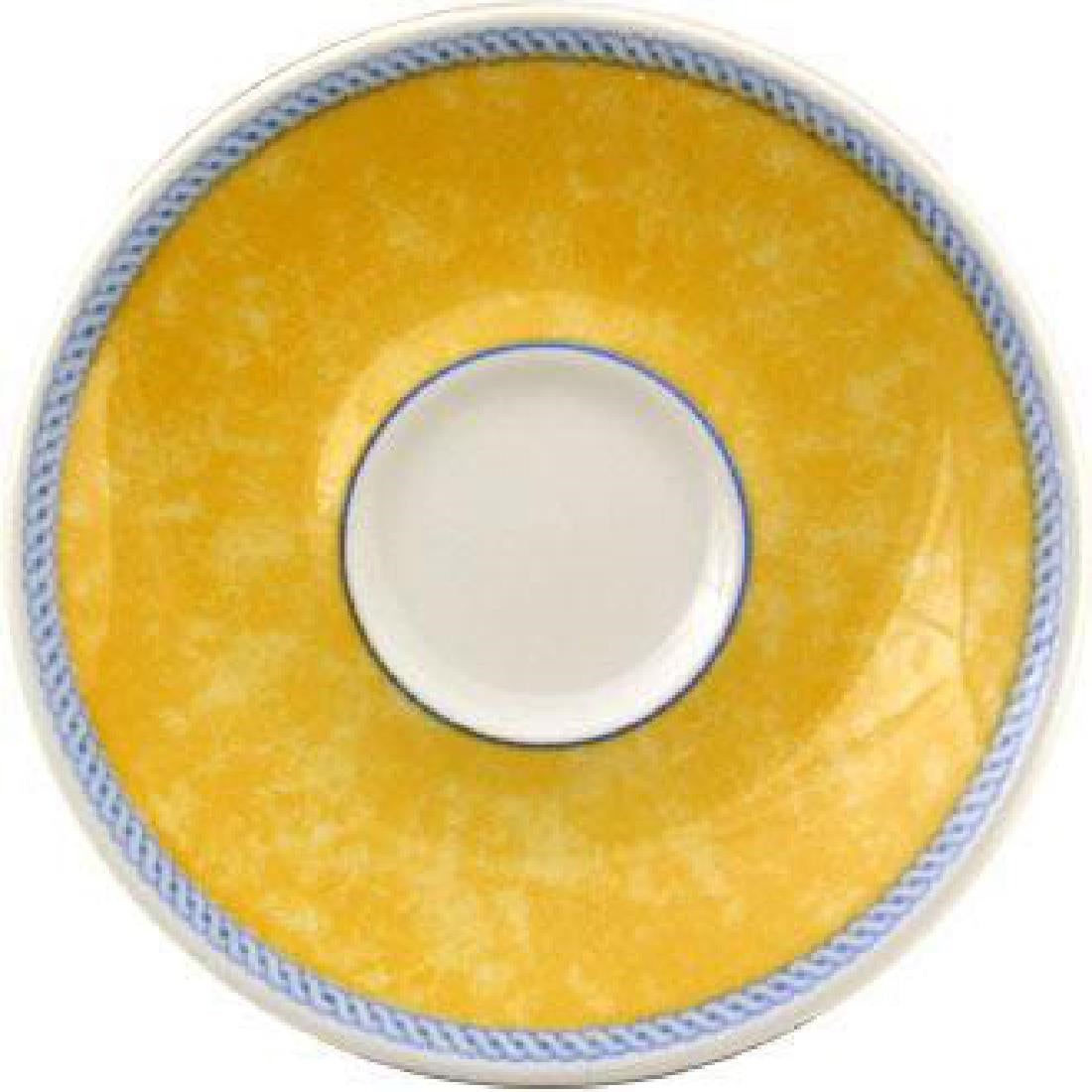 Churchill New Horizons Marble Border Espresso Saucers Yellow 115mm JD Catering Equipment Solutions Ltd