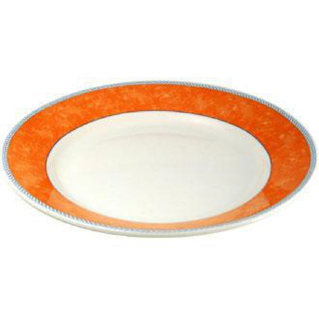 Churchill New Horizons Marble Border Mediterranean Dishes Orange 252mm JD Catering Equipment Solutions Ltd