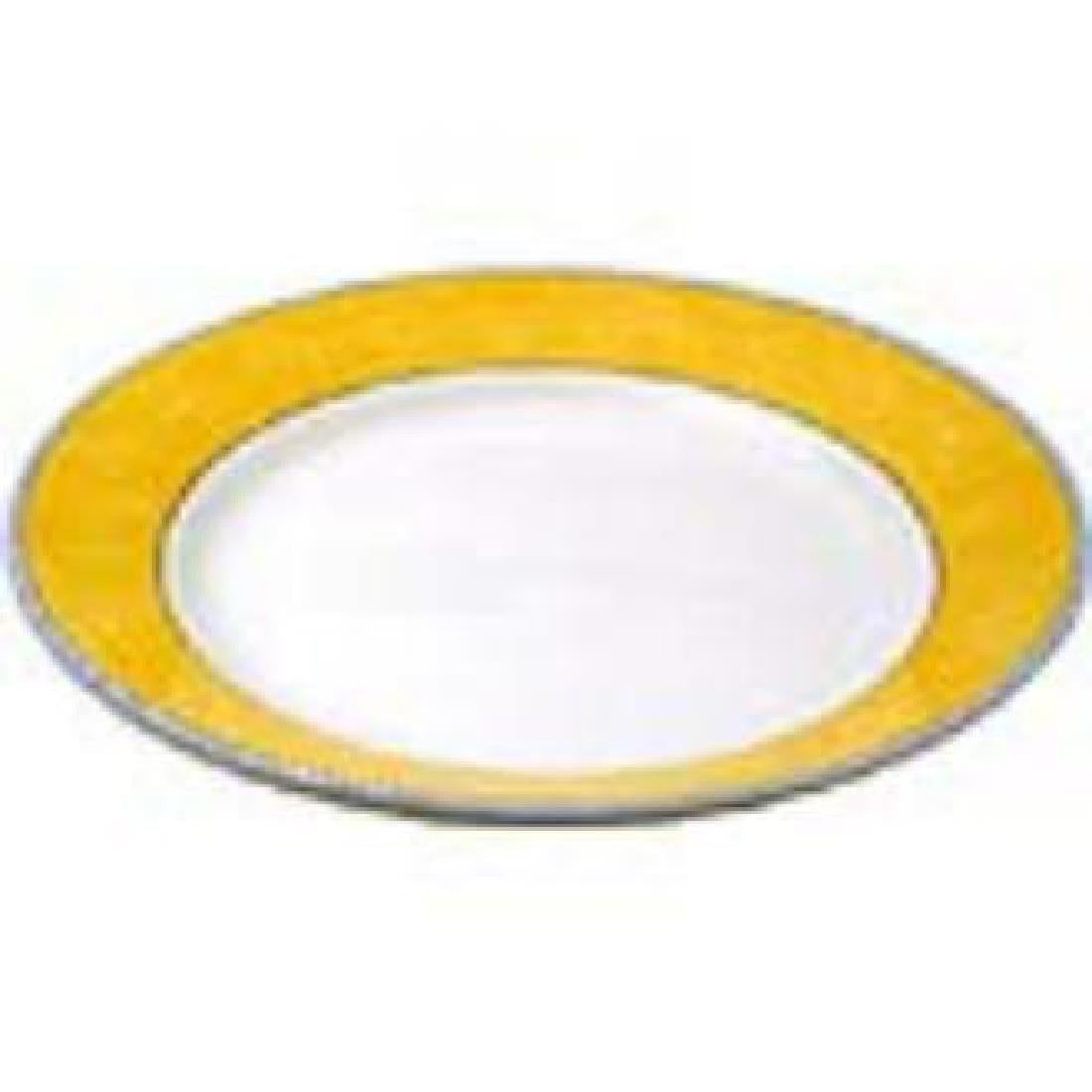 Churchill New Horizons Marble Border Mediterranean Dishes Yellow 252mm JD Catering Equipment Solutions Ltd