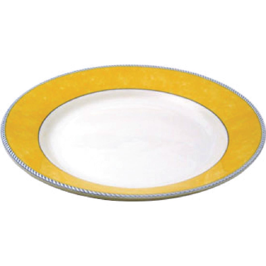 Churchill New Horizons Marble Border Mediterranean Dishes Yellow 280mm JD Catering Equipment Solutions Ltd