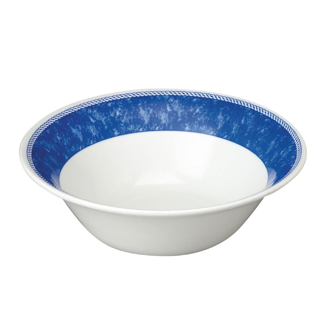 Churchill New Horizons Marble Border Salad Bowls Blue 213mm (Pack of 12) JD Catering Equipment Solutions Ltd