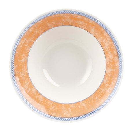 Churchill New Horizons Marble Border Salad Bowls Orange 172mm (Pack of 12) JD Catering Equipment Solutions Ltd