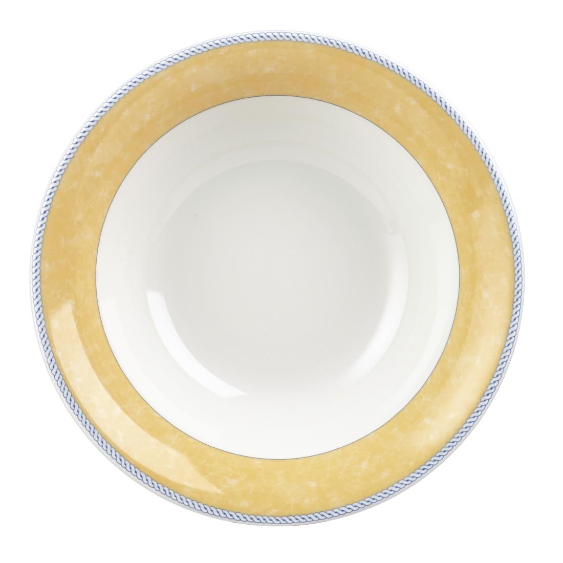 Churchill New Horizons Marble Border Salad Bowls Yellow 252mm (Pack of 12) JD Catering Equipment Solutions Ltd