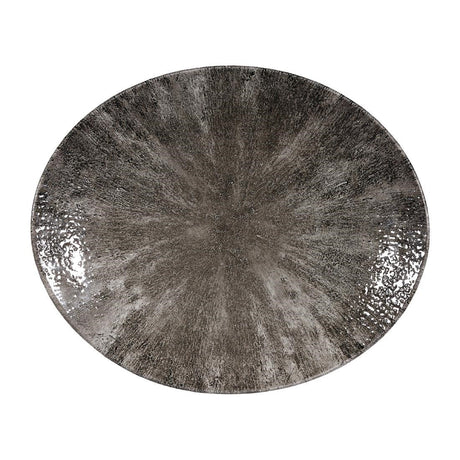 Churchill Stone Quartz Black Orbit Oval Coupe Plates 270mm (Pack of 12) JD Catering Equipment Solutions Ltd