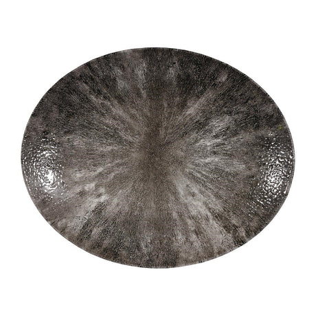 Churchill Stone Quartz Black Orbit Oval Coupe Plates 317mm (Pack of 12) JD Catering Equipment Solutions Ltd