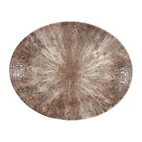 DY917 Churchill Stone Zircon Brown Orbit Oval Coupe Plates 270mm (Pack of 12) - JD Catering Equipment Solutions Ltd