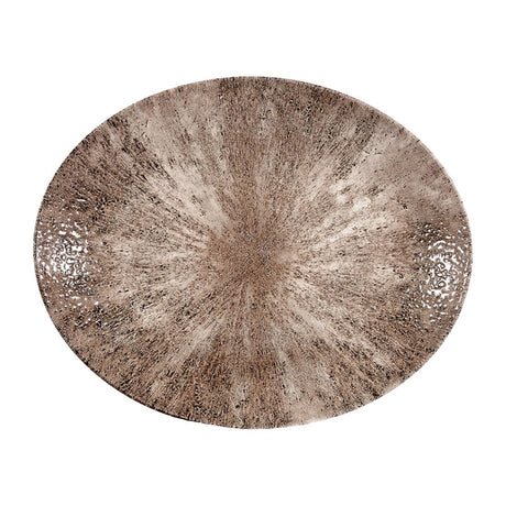 Churchill Stone Zircon Brown Orbit Oval Coupe Plates 270mm (Pack of 12) JD Catering Equipment Solutions Ltd
