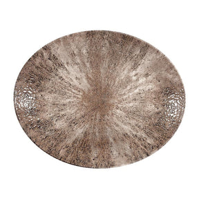 DY916 Churchill Stone Zircon Brown Orbit Oval Coupe Plates 317mm (Pack of 12) - JD Catering Equipment Solutions Ltd