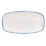 Churchill Stonecast Hints Oblong Plates Indigo Blue 355mm (Pack of 6) JD Catering Equipment Solutions Ltd