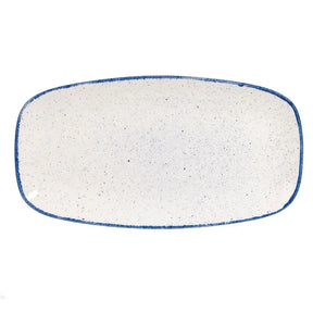 DS585 Churchill Stonecast Hints Oblong Plates Indigo Blue 355mm (Pack of 6) - JD Catering Equipment Solutions Ltd