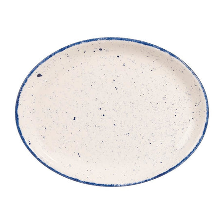 Churchill Stonecast Hints Oval Plates Indigo Blue 254mm (Pack of 12) JD Catering Equipment Solutions Ltd