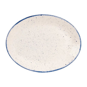 DS588 Churchill Stonecast Hints Oval Plates Indigo Blue 305mm (Pack of 12) - JD Catering Equipment Solutions Ltd