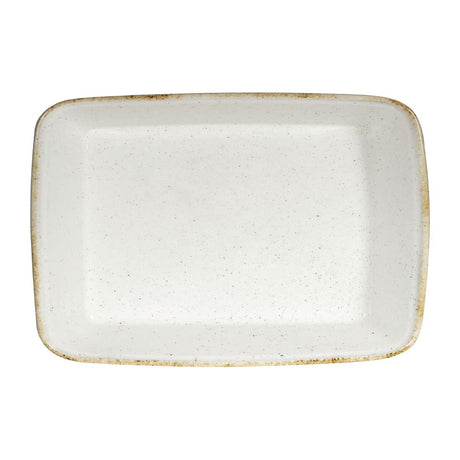 Churchill Stonecast Hints Rectangular Baking Dishes Barley White 250 x 380mm JD Catering Equipment Solutions Ltd