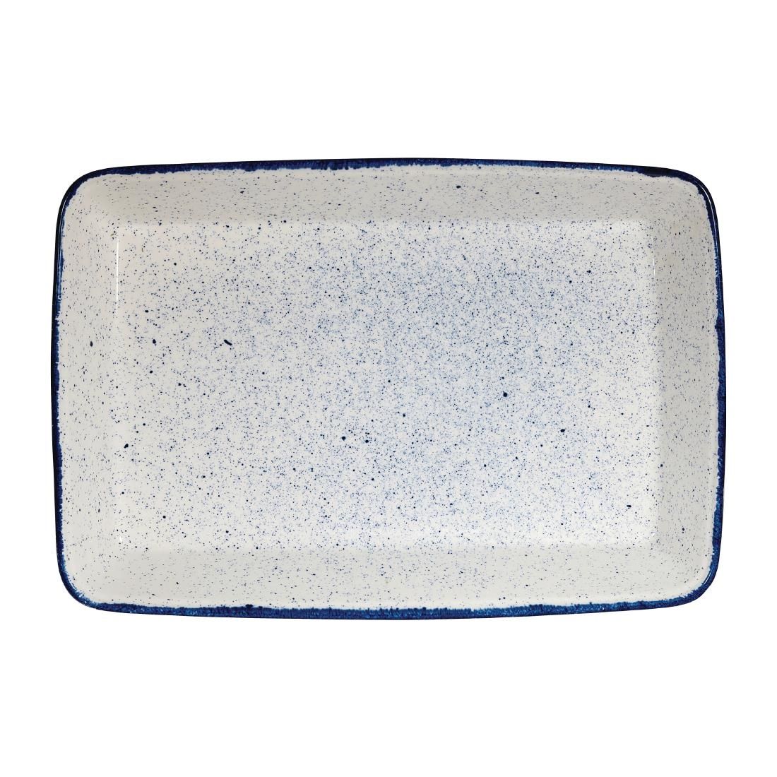 Churchill Stonecast Hints Rectangular Baking Dishes Indigo Blue 250 x 380mm JD Catering Equipment Solutions Ltd