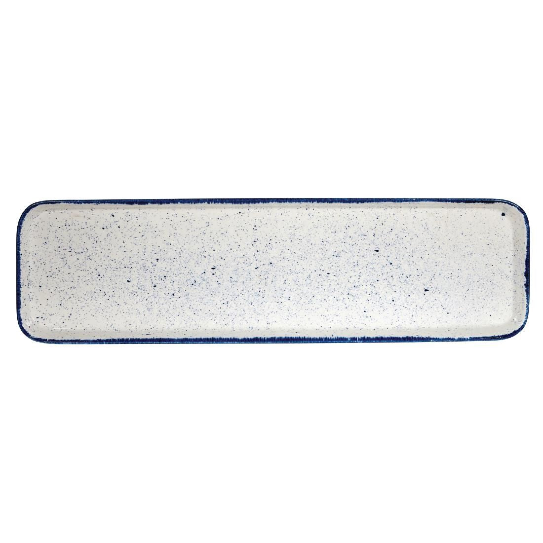 Churchill Stonecast Hints Rectangular Flat Trays Indigo Blue 150 x 530mm (Pack of 4) JD Catering Equipment Solutions Ltd