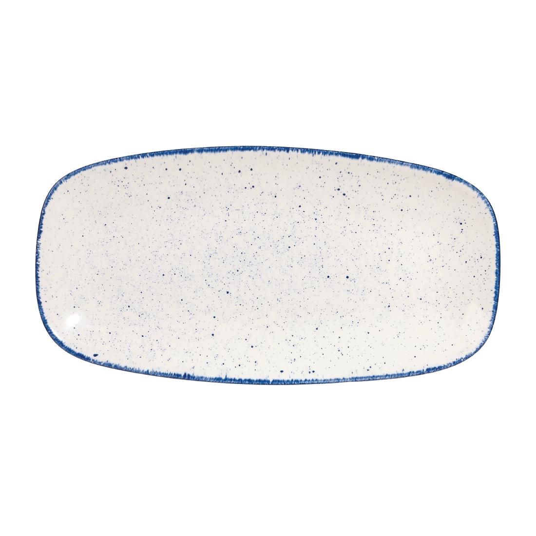 Churchill Stonecast Hints Rectangular Plates Indigo Blue 298mm (Pack of 12) JD Catering Equipment Solutions Ltd