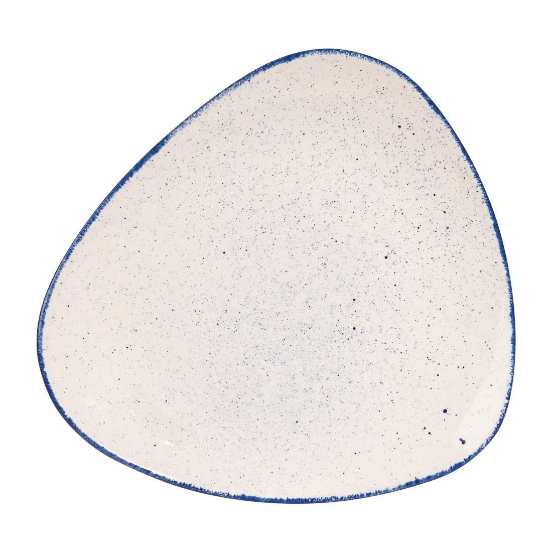 Churchill Stonecast Hints Triangular Plates Indigo Blue 311mm (Pack of 6) JD Catering Equipment Solutions Ltd