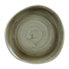 HC820 Churchill Stonecast Patina Antique Organic Round Plates Green 286mm (Pack of 12) - JD Catering Equipment Solutions Ltd