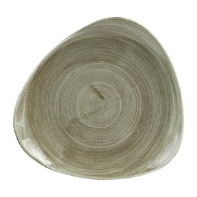 HC813 Churchill Stonecast Patina Antique Round Triangle Plates Green 229mm (Pack of 12) - JD Catering Equipment Solutions Ltd