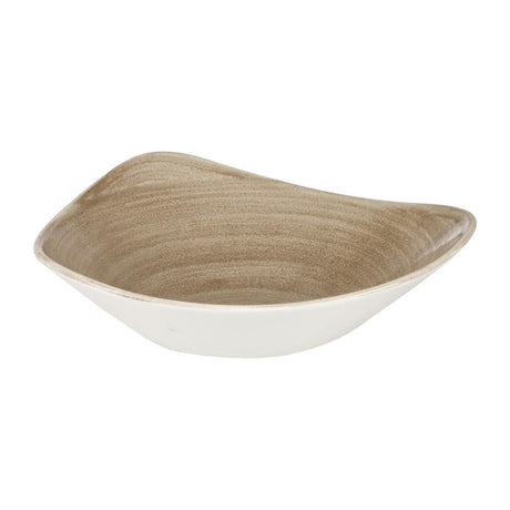 Churchill Stonecast Patina Antique Triangle Bowls  Taupe 235mm (Pack of 12) JD Catering Equipment Solutions Ltd