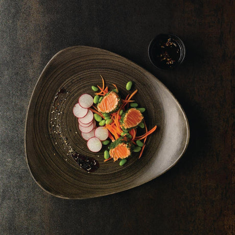 DY907 Churchill Stonecast Patina Lotus Plates Iron Black 311mm (Pack of 6) - JD Catering Equipment Solutions Ltd